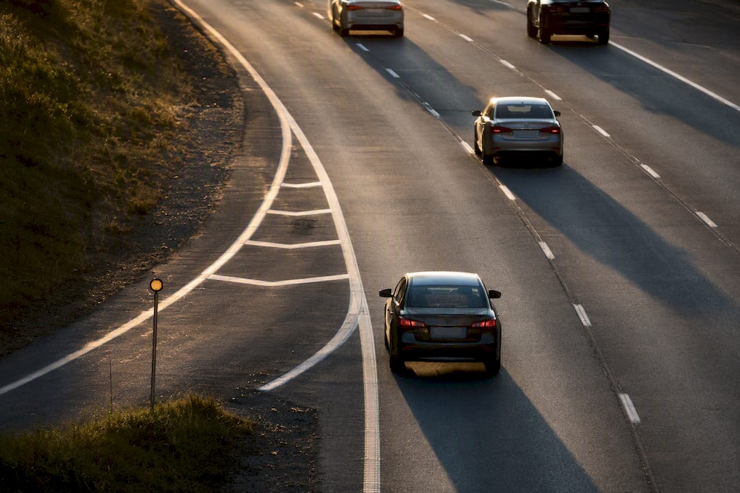 Highway entrance ramp merging into traffic
