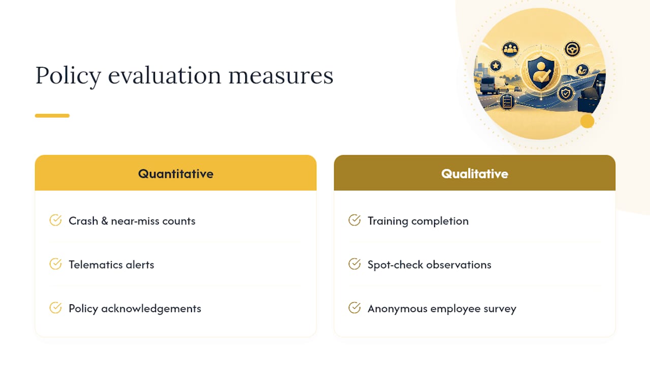Six measures for evaluating driving policy effectiveness