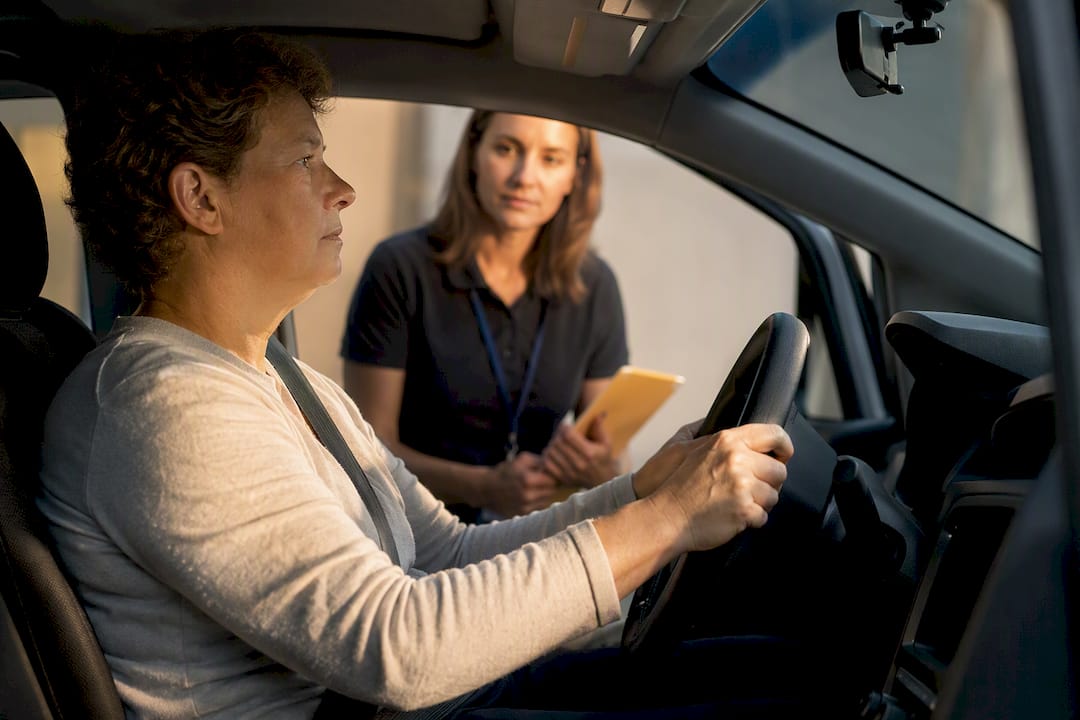 Driver assessment in stationary training vehicle