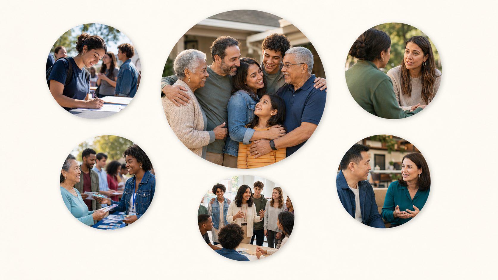 Circles of community moments: volunteers, families and neighbors